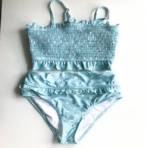 NWOT Mint Floral Smocked High Waisted Bikini